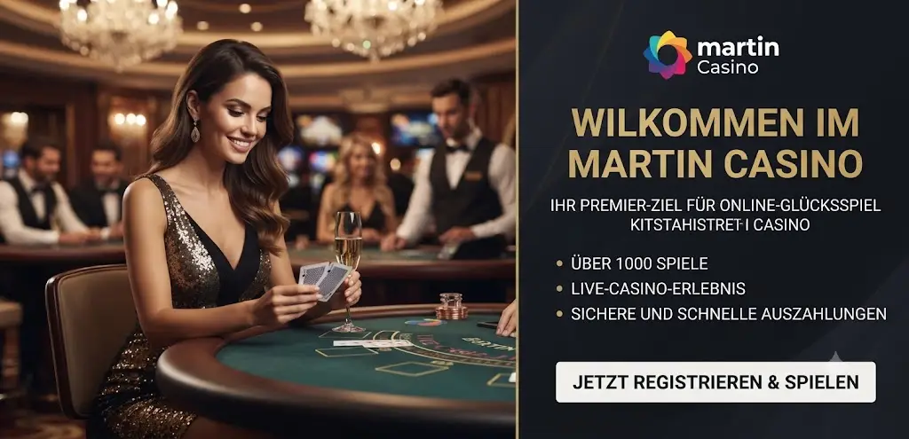 Martin Casino Lobby mit Slots und Live-Tischen